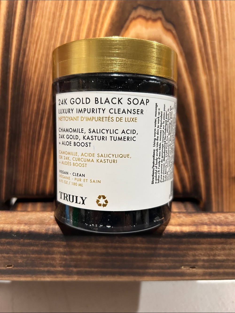 TRULY 24K Gold Black Soap Luxury Cleanser - Gold & Black